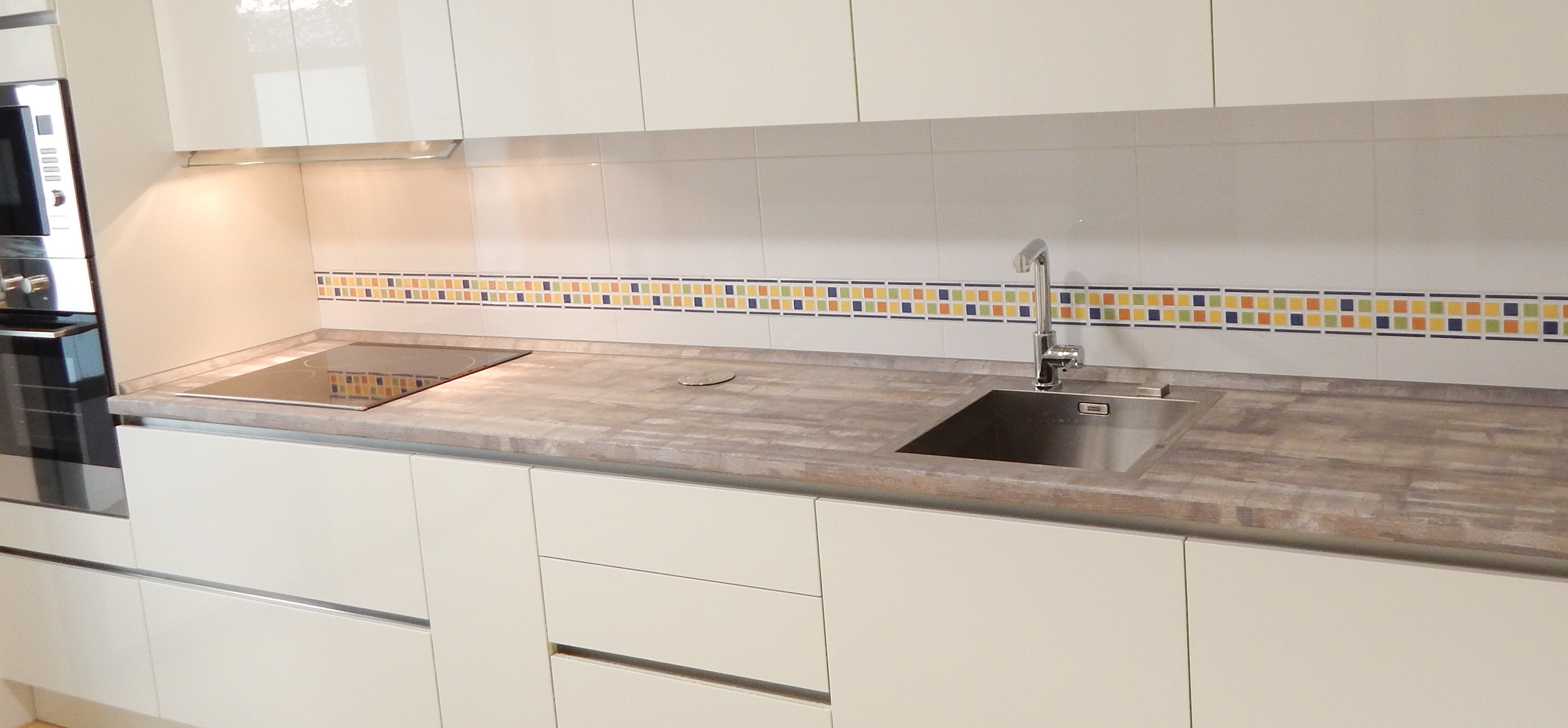 modelo laser blanco fregadero enrasado