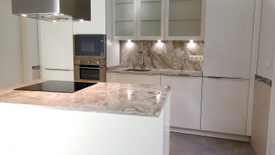 5090 cristal de diseño muebles de cocina con frentes de cristal