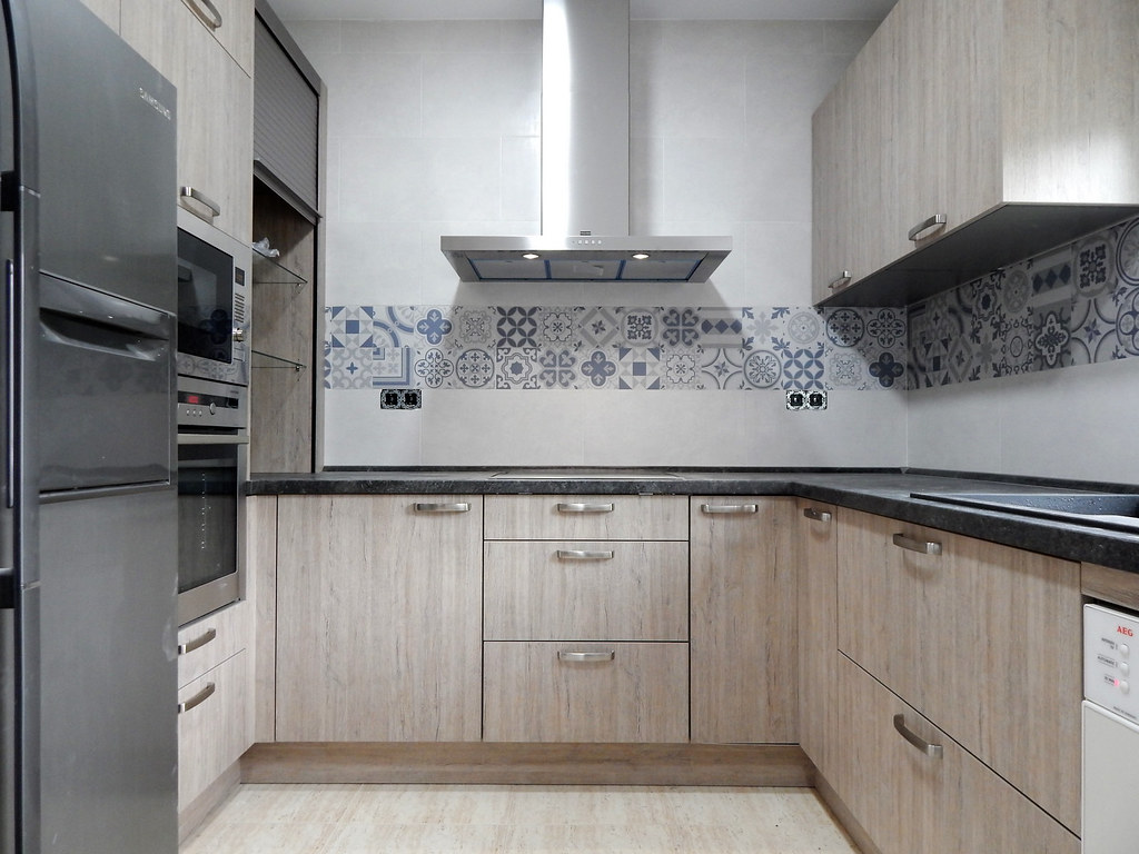 Muebles de cocina roble gris seda