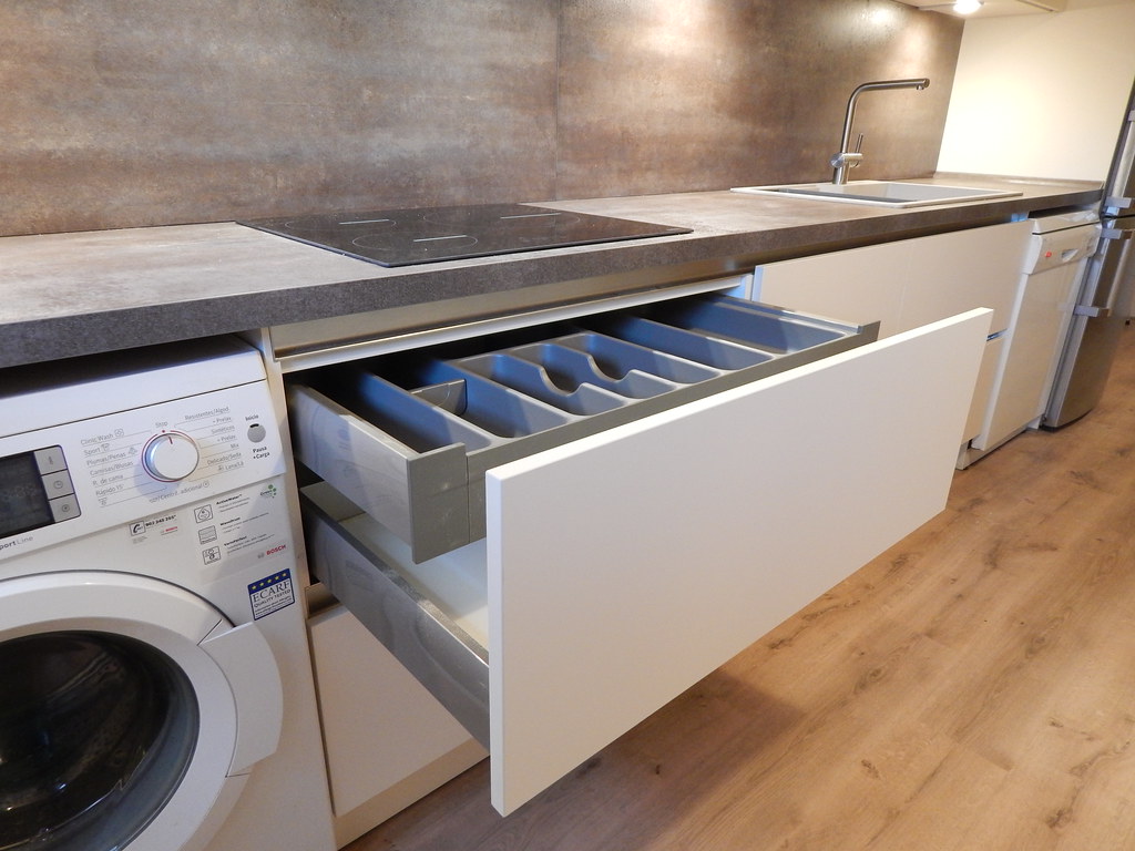 Muebles de cocina en magnolia y óxido